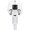 Power cord, round, Europe, plug type E + F, angled on C13 socket, straight, H05VV-F3G0.75 mm², white, 0.6 m, 7102W-0,6M
