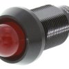 Lampka kontrolna do montażu panelowego 1.9V dc, czerwona 12.7mm LED Czarny Końcówka lutownicza Marl