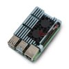 Obudowa justPi do Raspberry Pi 4B - aluminiowa z dwoma wentylatorami - szara