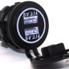 Podwójna ładow.samoch.USB;5V;2x2.1A 12V;podśw.biały;otw.29mm;gniazdo