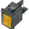 MK1021Y Przełącznik kołyskowy, żółty dwubiegunowy 230V OFF-ON [DPST] otwór montażowy: 19.2x13mm