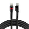 Kabel przewód USB-C - Apple Lightning RGB LED 100cm everActive CBB-1CIR do szybkiego ładowania Power Delivery 27W