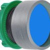 Pushbutton, unlabeled, unlit, groping, waistband round, blue, front ring metal, mounting Ø 22 mm, ZB5AA66C0