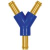 Y hose connection nozzle, L 24 mm, 10 bar, brass/POM, for hose, 133415