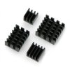 Zestaw radiatorów do Raspberry Pi 4B - z taśmą termoprzewodzącą - czarne - 4 szt.