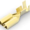 Uninsulated flat plug sleeve, 6.35 x 0.81 mm, 2.1 to 3.31 mm², AWG 14 to 12, brass, 170258-1