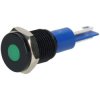 R-TECH 656976 Panel Indicator 10mm Flat 12V Grn Black Plated Brass
