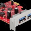 90155 PCIe x1 > 2x external USB 3.0 Type A, Low Profile