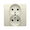 SIMON BASIC Gniazdo podwójne z uziemieniem z ramką beż BMGZ2/12 KONTAKT SIMON