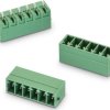 Pin header, 2 pole, pitch 3.5 mm, angled, green, 691305140002