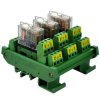 DIN Rail Mount AC/DC 12V Control 3 DPDT 5Amp Pluggable Power Relay Interface Module.