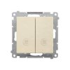 Simon 55 Przycisk podwójny zwierny bez pikt. osobne podśw. dla klawiszy (moduł) 10 AX, szybkozłącza Szampański mat TP2L2.01/144
