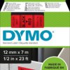 S0720570 DYMO D1 tape, 12 mm, black/red
