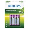 Philips 2286 HR03 AAA Rechargeable Battery NiMH 900mAh 4pk 1.2V