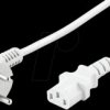 Cold appliance connection cable, 10 m, white, straight