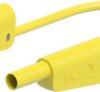 Measuring lead with (4 mm lamella plug, straight) to (4 mm lamella plug, straight), 750 mm, yellow, PVC, 1.0 mm², CAT II, CAT II