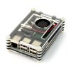 Obudowa Raspberry Pi Model 3B/2B - czarno-przezroczysta z wentylatorem