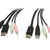 Kabel KVM, dł. 1.8m, 2 x jack stereo 3,5 mm; DisplayPort; USB A - 2 x jack stereo 3,5 mm; DisplayPort; USB B, kolor: