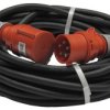 Przedłużacz budowlany siłowy elCORD CEE 32A 400V IP44 25m H07RN-F 5G4 z wtyczką i gniazdem CEE 32A-5P IP44 30355250