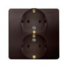 Simon Basic Gniazdo podwójne z/u SCHUKO czekoladowy BGSZ2/47