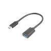 Adapter USB-C 3.1 - USB-A na kablu 15cm czarny OTG LANBERG
