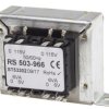 Transformator do zabudowy Napięcie wtórne 6V ac 12VA Napięcie pierwotne 115V ac 2-wyjściowy 87% RS PRO