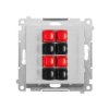 SIMON 55 Gniazdo głośnikowe poczwórne aluminium mat TGL4.01/143 KONTAKT SIMON