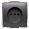 Simon Basic Gniazdo wtyczkowe bez uziemienia (moduł) 16A 250V zaciski śrubowe grafit matowy BMG1.01/28
