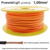 Przewód instalacyjny miedziany jednożyłowy LgY 1,00 mm2, linka giętka, pomarańczowy