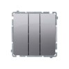 Łącznik potrójny z podświetleniem LED, inox, Simon Basic