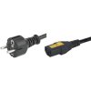 Power cord, Europe, plug type E + F, straight on C13 socket, straight, H05VV-F3G1.0 mm², black, 2 m, 6051.2003