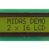 Wyświetlacz monochromatyczny LCD, , Alfanumeryczny, Midas