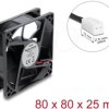 67446 Axial fan 48 V DC, 80 x 80 x 25 mm, 2-pin connector