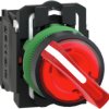 Pushbutton, for universal LED, illuminable, 1 Form A (N/O) + 1 Form B (N/C), waistband round, red, front ring light gray, mounti