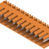 Pin header, 12 pole, pitch 3.5 mm, angled, orange, 1597310000