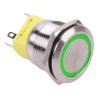Green LED On-(On) Momentary 22mm Vandal Resistant Push Button Switch SPDT
