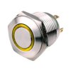 Przełącznik wandaloodporny W16F10RER12/S 16mm, monostabilny 1NO, podświetlanie żółte krawędziowe