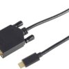 Adapter cable, 1 m, black, USB plug type C, straight to DVI-D Dual Link (24+1) plug, straight, BS10-58025