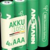 1321-0025 NiMH rechargeable battery, AAA, 1000 mAh, pack of four