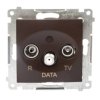 Simon 54 Gniazdo antenowe R/TV/DATA brąz mat DAD.01/46