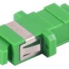 Fiber optic connector, SC socket to SC socket, OS1/OS2, singlemode, ceramic, green, BS07-60051