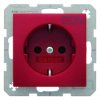 Berker S.1/B.3/B.7 Glass Gniazdo pojedyncze SCHUKO z/u 16A IP20 z nadrukiem EDV czerwone 47431922