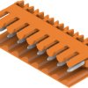 Pin header, 8 pole, pitch 3.5 mm, angled, orange, 1597270000