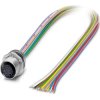 Sensor actuator cable, M12 panel socket, straight to open end, 17 pole, 0.5 m, 1.5 A, 1238717