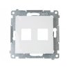 Simon 54 Pokrywa gniazda teleinformatycznego podwójnego 2xRJ Keystone płaska biała DKP2.01/11