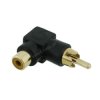 Adapter RCA Kątowy Złoty Wtyk Gniazdo Czarny