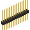 Pin header, 15 pole, pitch 1.27 mm, straight, black, 10060706