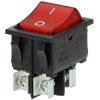Wyłącznik kołyskowy czarny/czer. czerwony klawisz 16A, śruby,podśw.