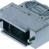 D-Sub connector housing, size: 2 (DA), straight 180°, cable Ø 3.3 to 8.5 mm, thermoplastic, silver, 09670150443160