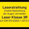 70114195 Laser warning label German DIN EN 60825, class 3R, 38x23 mm, yel